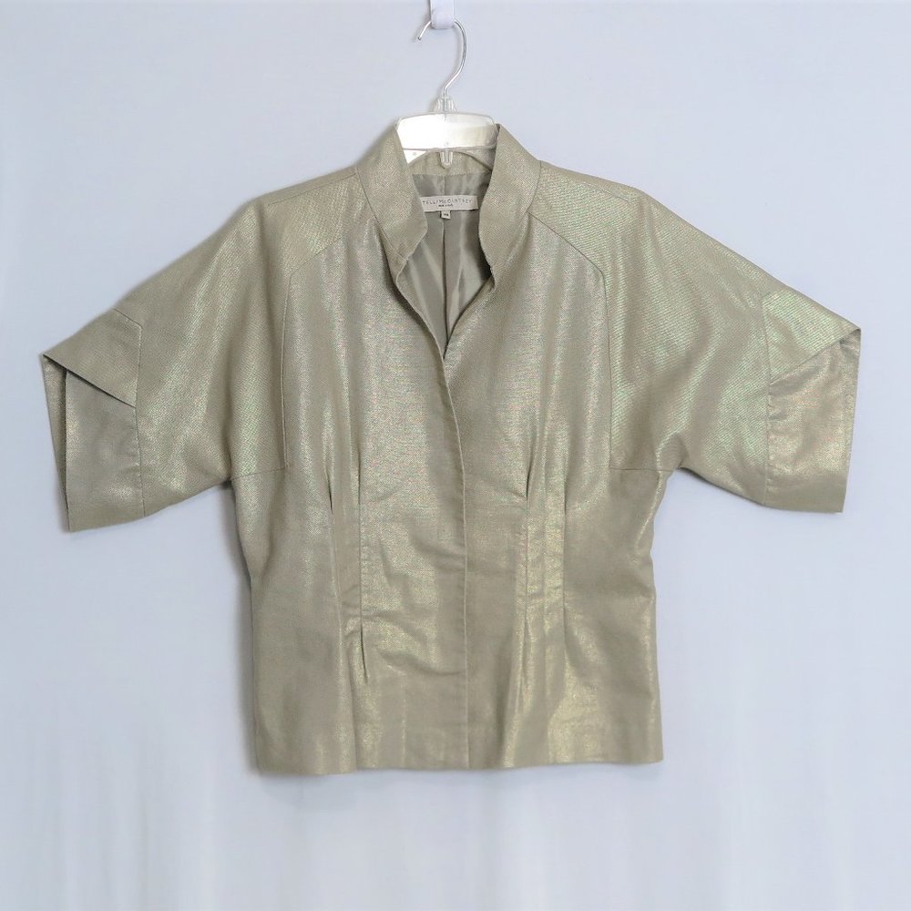 STELLA MCCARTNEY Gold 100% Linen Lined Jacket